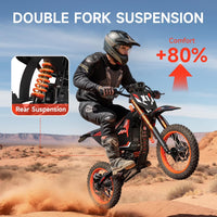 Electric Dirt Bike for Teens Adults, 4500W Peak Ebike, 60V 28.8AH with 50MPH & 60Miles Electric Mountain Bikes, 14"/12" Off-Road Fat Tire E-Bike, Dual Hydraulic Brakes, Full Suspension, UL2849 by SGS