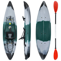 Single Sit-On-Top Fishing Kayak Single Kayak Boat W/Fishing Rod Holders & Paddle