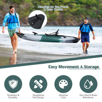 Single Sit-On-Top Fishing Kayak Single Kayak Boat W/Fishing Rod Holders & Paddle