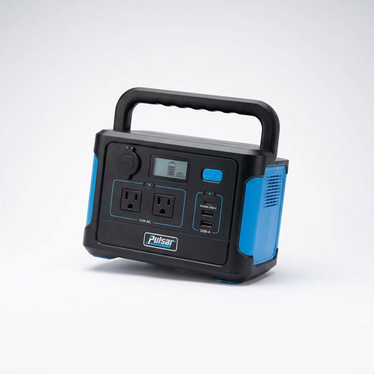 500-Watt Quiet Portable Power Station with Push Button Start Battery Generator for Outdoors, Home, and Solar Charging — Studio Shot