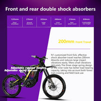 Electric Motorcycle Bike for Adults, Electric Dirt Bike 8000W(Peak) Mid-Mounted Motor 72V/30AH Removable Battery, Top Speed 50Mph/75Miles off Road Electric Mountain Bike, Dual LED Headlight