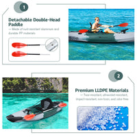 Single Sit-On-Top Fishing Kayak Single Kayak Boat W/Fishing Rod Holders & Paddle