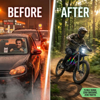 Electric Dirt Bike Built for Trail Adventures, 8000W Peak Motor, 75 Mile Range, Removable Battery — Before & After