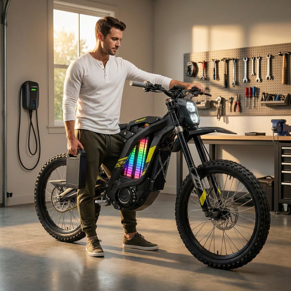 Electric Dirt Bike Built for Trail Adventures, 8000W Peak Motor, 75 Mile Range, Removable Battery