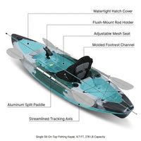 Single Sit-On-Top Fishing Kayak Single Kayak Boat W/Fishing Rod Holders & Paddle — How It Works