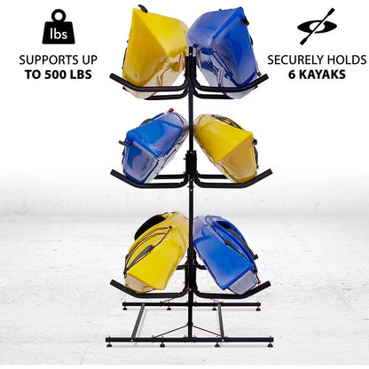 6 Kayak Freestanding Storage for Indoor and Outdoor, Kayak Rack