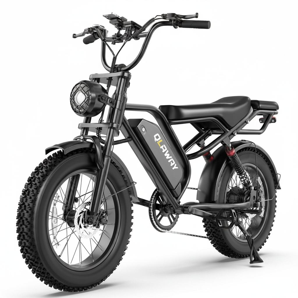 20" Fat Tire Electric Motorcycle Ebikes for Adults, 1500W Peak Electric Dirt Bike with Full Suspension, 48V 18AH Battery Moped, 40-70 Miles Range, LED Headlight,Turn Signals