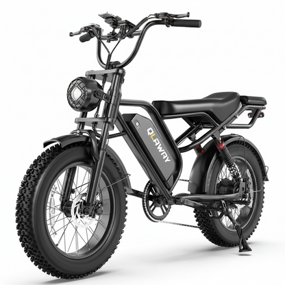 20" Fat Tire Electric Motorcycle Ebikes for Adults, 1500W Peak Electric Dirt Bike with Full Suspension, 48V 18AH Battery Moped, 40-70 Miles Range, LED Headlight,Turn Signals